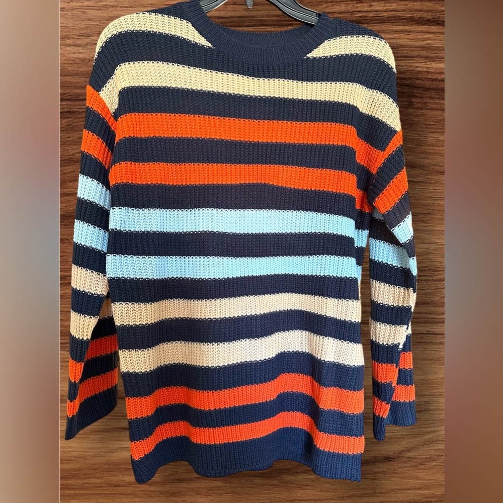 Unbranded Soft Stripe Lightweight Crew Neck Sweater; NWOT; Small
